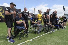Participants of the "Games of Heroes" competition in wheelchairs