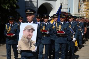 Farewell ceremony for F-16 pilot Maxim Ustimenko