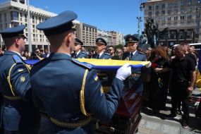 Farewell ceremony for F-16 pilot Maxim Ustimenko