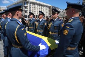 Farewell ceremony for F-16 pilot Maxim Ustimenko