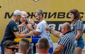 Veterans compete in arm wrestling