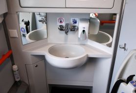 Toilet in the first inclusive carriage