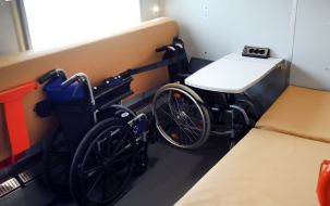 Wheelchairs in the first inclusive carriage