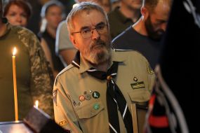 Farewell ceremony for the leader of "Plast", Maidanist and company commander of the 72nd separate mechanized brigade Roman Oryshchenko