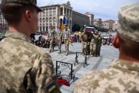 Farewell ceremony for the leader of "Plast", Maidanist and company commander of the 72nd separate mechanized brigade Roman Oryshchenko