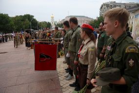 People say goodbye to the leader of "Plast", Maidan activist and company commander of the 72nd separate mechanized brigade, Roman Oryshchenko