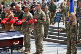 Farewell ceremony for the leader of "Plast", Maidanist and company commander of the 72nd separate mechanized brigade Roman Oryshchenko