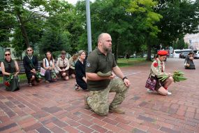 People say goodbye to the leader of "Plast", Maidan activist and company commander of the 72nd separate mechanized brigade, Roman Oryshchenko