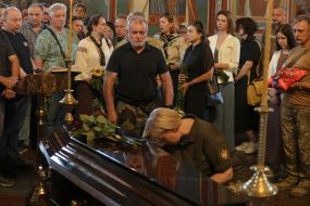 Farewell ceremony for the leader of "Plast", Maidanist and company commander of the 72nd separate mechanized brigade Roman Oryshchenko