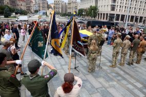 Farewell ceremony for the leader of "Plast", Maidanist and company commander of the 72nd separate mechanized brigade Roman Oryshchenko