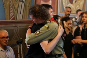 Farewell ceremony for the leader of "Plast", Maidanist and company commander of the 72nd separate mechanized brigade Roman Oryshchenko