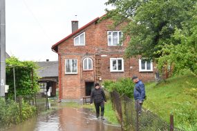 Flooded houses in the village of Zubra, Lviv region