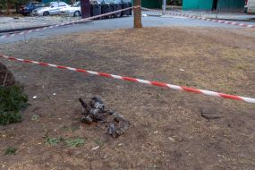 Fragment of a drone on the ground in Odessa