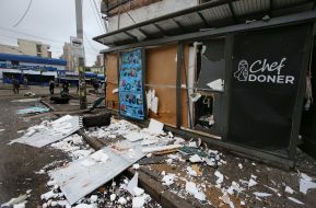 Damaged premises of the cafe