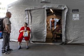 Mobile aid point for victims of Russian shelling
