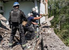 Consequences of shelling of tuberculosis dispensary in Kharkiv