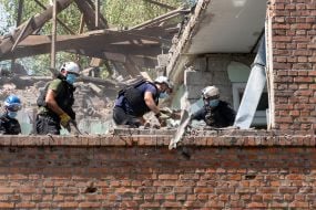 Последствия обстрела тубдиспансера в Харькове