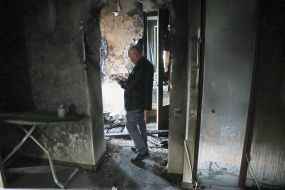 Apartment in a building damaged by the shelling of Kyiv