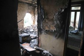 Apartment in a building damaged by the shelling of Kyiv