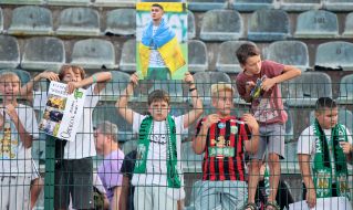Boys cheering in the stands