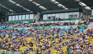 Fans in the stands during the match