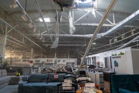 Elimination of the consequences of a drone strike on a furniture store in Kharkiv