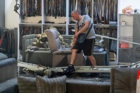 Elimination of the consequences of a drone strike on a furniture store in Kharkiv