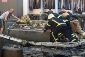 Elimination of the consequences of a drone strike on a furniture store in Kharkiv