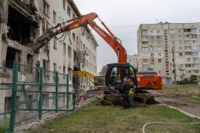 The aftermath of the shelling of Kharkiv