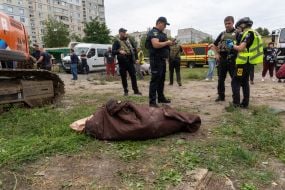The aftermath of the shelling of Kharkiv