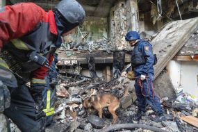 The aftermath of the shelling of Kharkiv