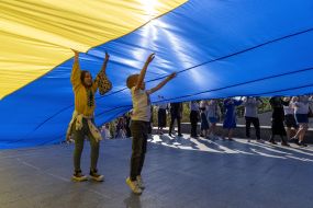 A 34-meter flag of Ukraine was unfurled