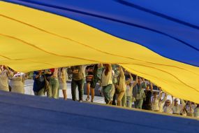 A 34-meter flag of Ukraine was unfurled