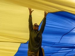 A 34-meter flag of Ukraine was unfurled