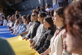 A 34-meter flag of Ukraine was unfurled