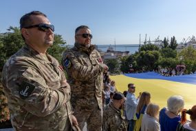A 34-meter flag of Ukraine was unfurled