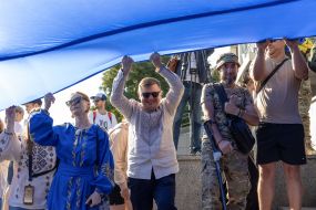 A 34-meter flag of Ukraine was unfurled