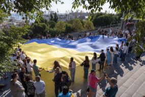 A 34-meter flag of Ukraine was unfurled