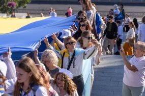 A 34-meter flag of Ukraine was unfurled