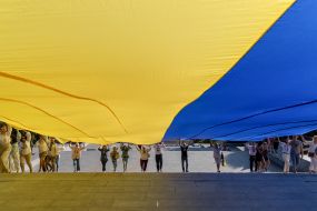 A 34-meter flag of Ukraine was unfurled