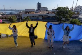 A 34-meter flag of Ukraine was unfurled