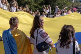 A 34-meter flag of Ukraine was unfurled