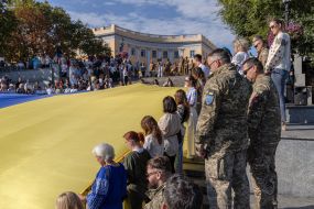 A 34-meter flag of Ukraine was unfurled