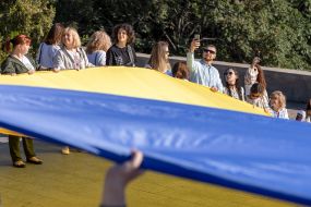 A 34-meter flag of Ukraine was unfurled