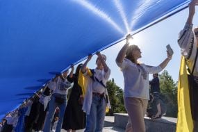 A 34-meter flag of Ukraine was unfurled