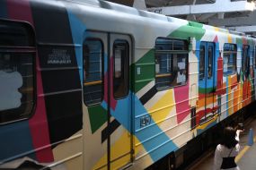 Metro car dedicated to avant-garde artist Kazimir Malevich