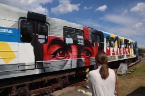 Metro car dedicated to avant-garde artist Kazimir Malevich