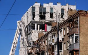 Rescuers' work after the night shelling of Kyiv