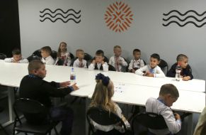 Children in school shelter