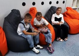 Children in school shelter